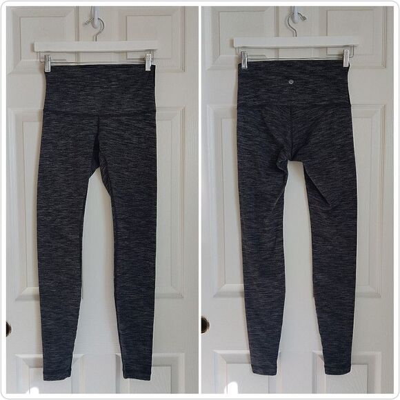 Lululemon Wunder Under Pant (Hi-Rise) Diamond Jacquard Space Dye Black Slate - Picture 3 of 9
